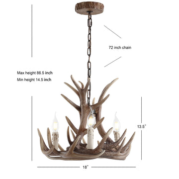 Rudolph Adjustable Resin Antler LED Chandelier